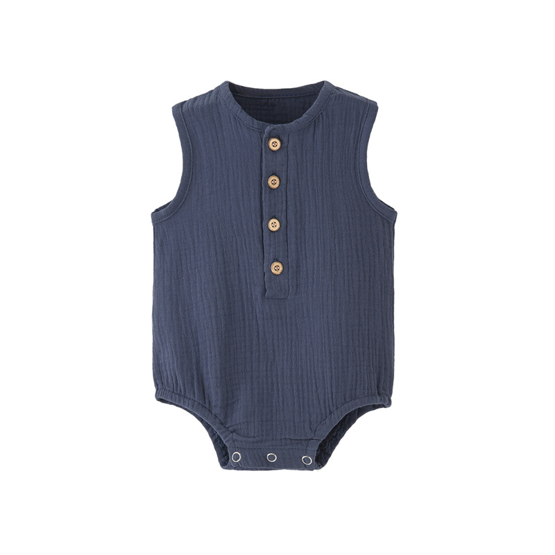 Baju bayi baru lahir musim pan - Baby Summer Linen Sleeveless Jumpsuit ulasan dan harga